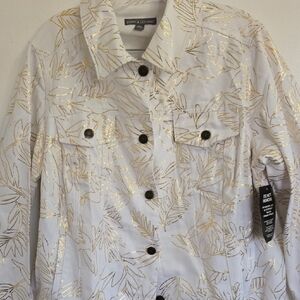 Donna Karan Gold and White Women's Jean Jacket